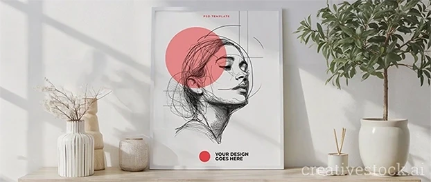 Top 10 Free Interior Poster Mockups for Living Room Scenes